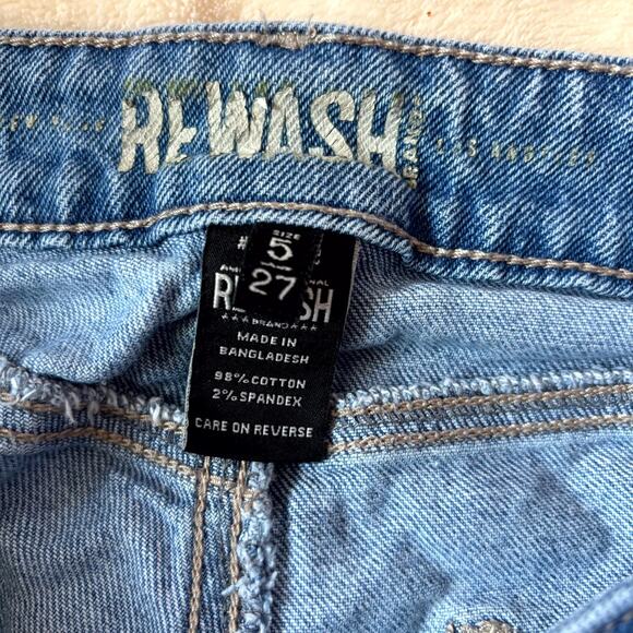 Rewash Womens Super High Rise Mom Jeans Size 5/27 Distressed Ripped Raw Hem - Picture 6 of 6